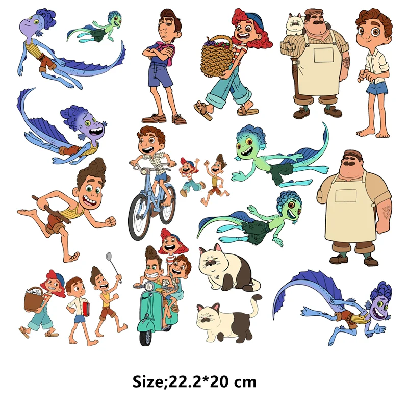 Disney Luca Movie Patches for clothes thermo-stickers for children patch iron on transfer
