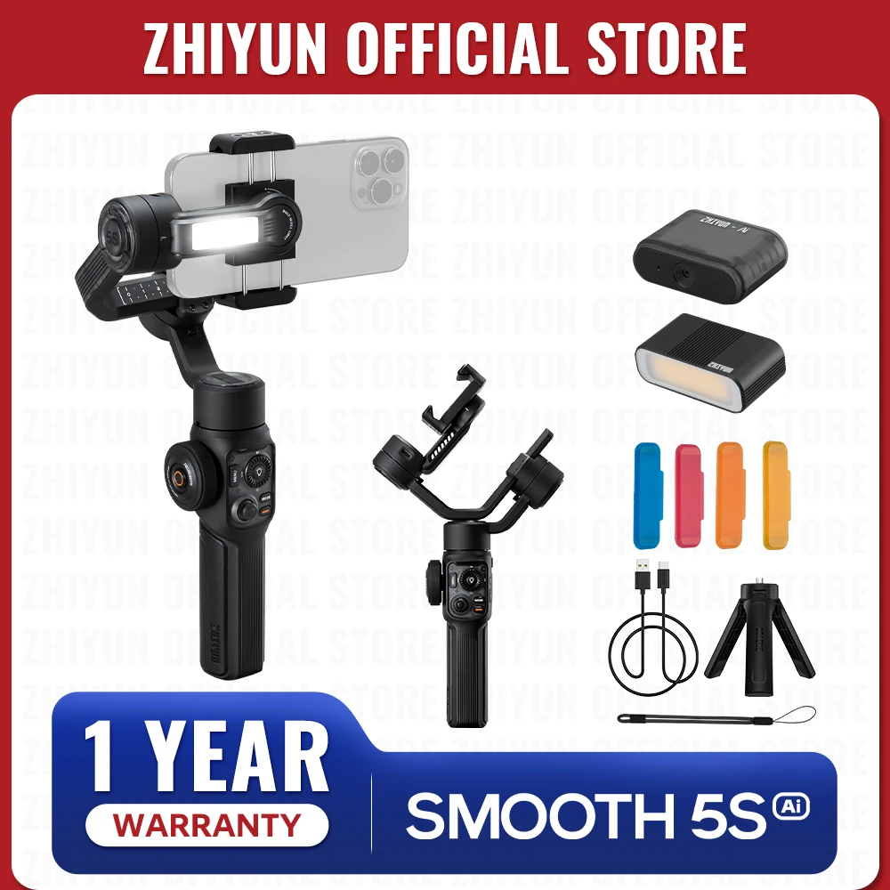ZHIYUN Official SMOOTH 5S AI Tracking Gimbal for Smartphone