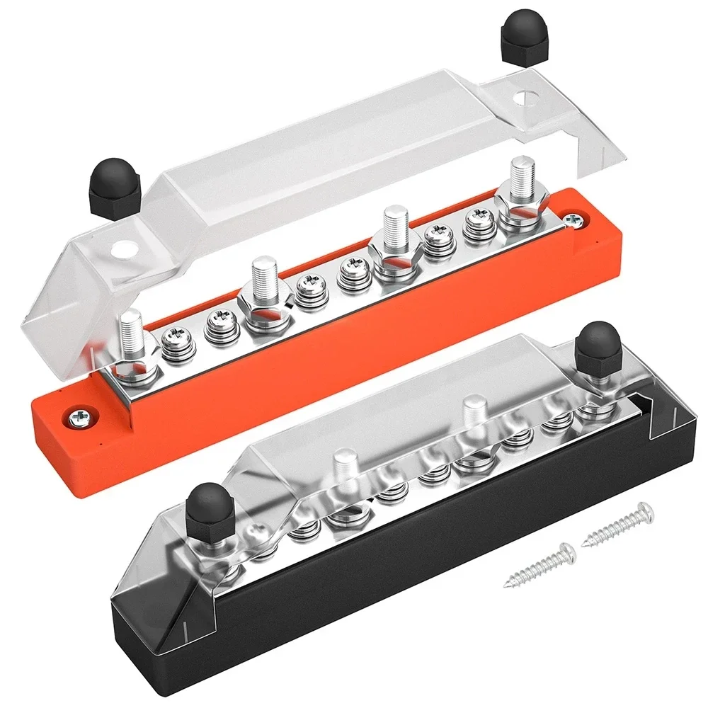 M6 12V Bus Bar 1/4 inch Power Distribution Block 150A Electrical Terminal Block Buss Bar for Truck Boat Car Camper RV