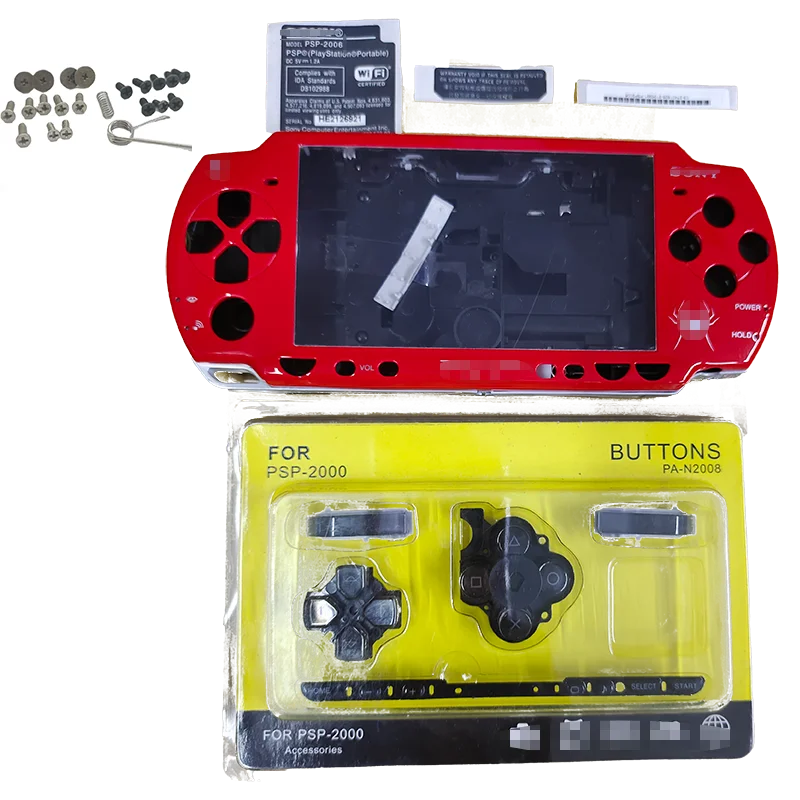 Battery Back Door Cover Case for PSP 2000 2001 3000 3001 Playstation Portable Repair Parts Replacement Red 