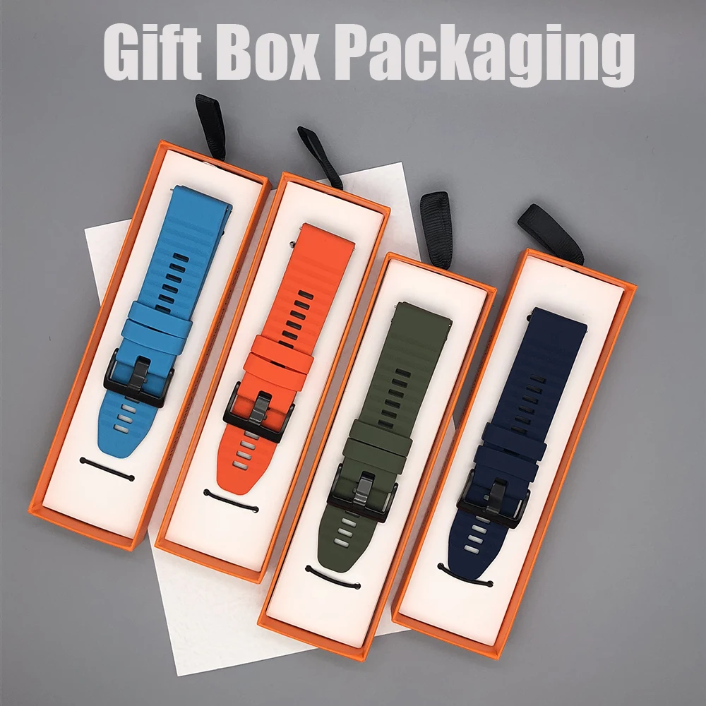 Silicone Watch Band Strap, 24mm - Durable Replacement Wristband