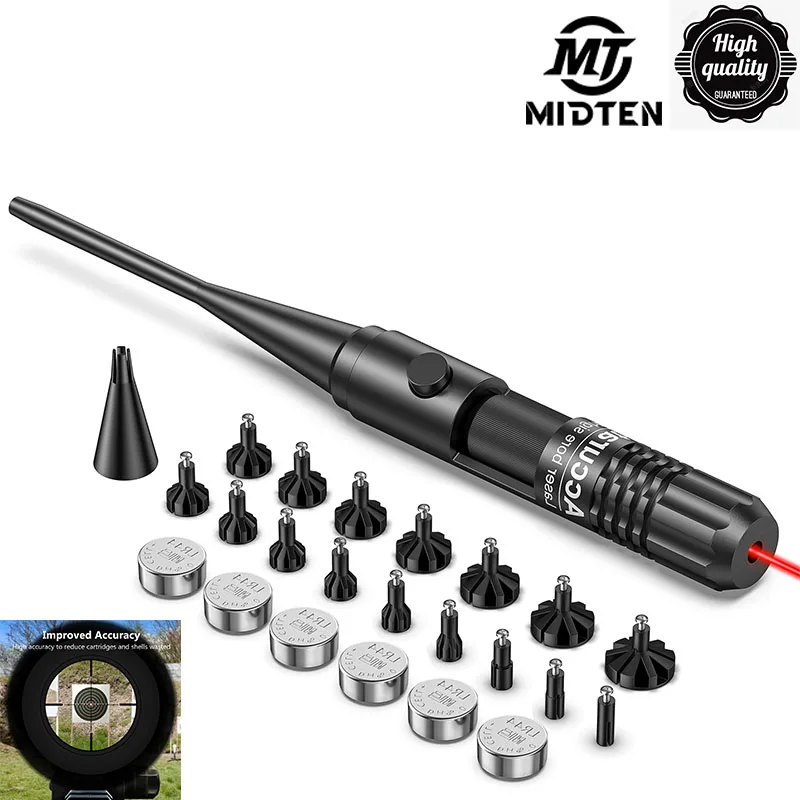 Laser Bore Sight MidTen Rifle Red Laser Bore Sighter Collimator Kit 177 to .64 Caliber Shotgun Hunting Boresighter With Box Carry Laser Sight