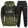Hot Sales Mens Tracksuit Print Splash-ink Hooded Sweatshirt Casual Fitness Sports Jogging Mens Clothing Single Piece Tops Pants