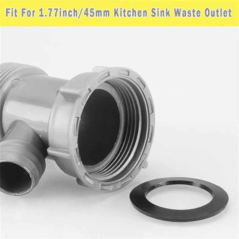 Sink Drain Pipe Adapter Y Shaped Kitchen Basin Sewer Branch Drainage Water Pipe Three Links Head Sink Connector Accessories