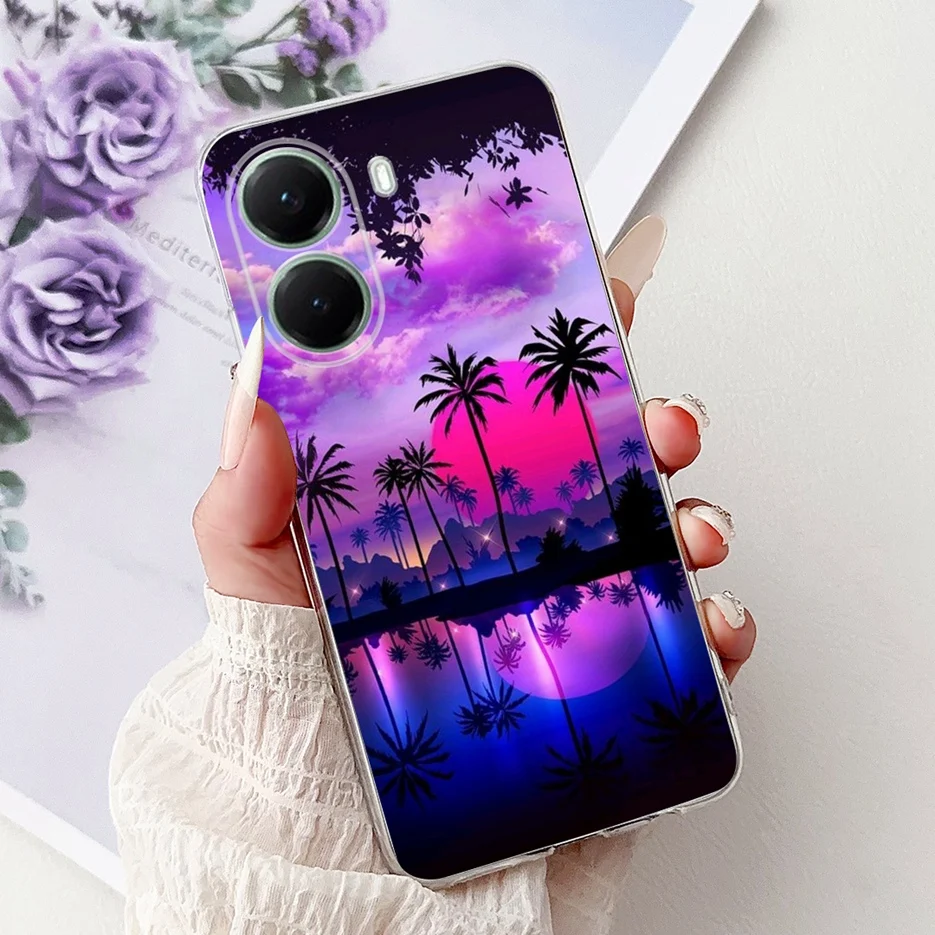 Stylish Painted Clear Silicone Soft TPU Phone Case Cover Shell Coque