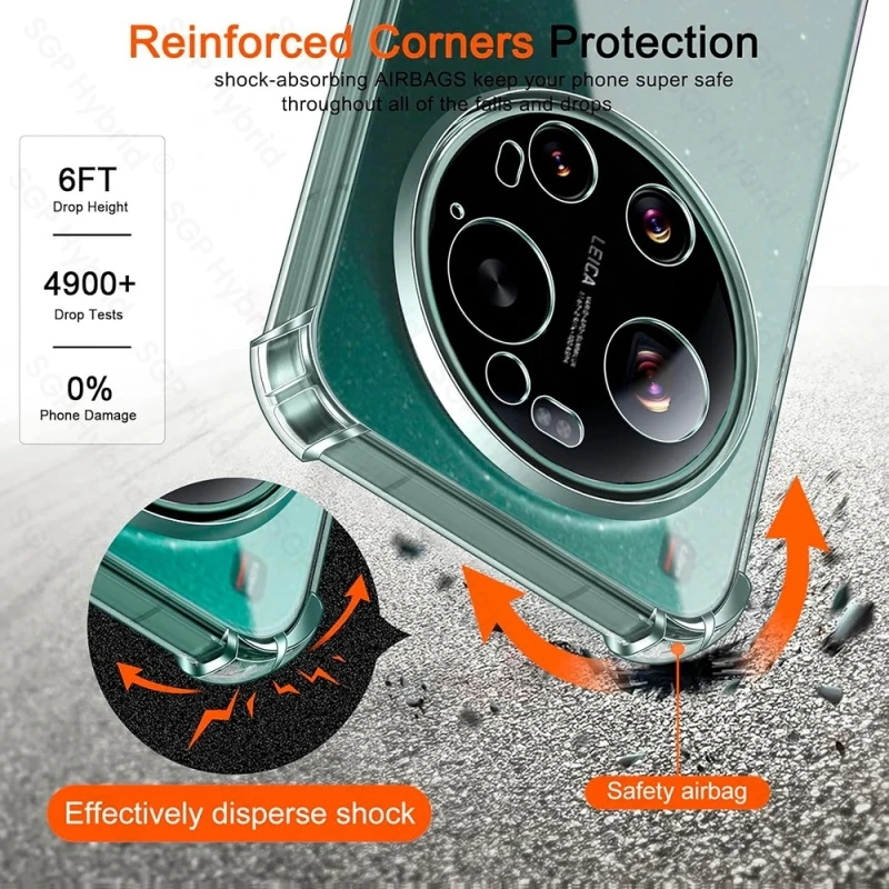 Crystal Clear Anti-Yellow Shockproof Silicone Armor Cover