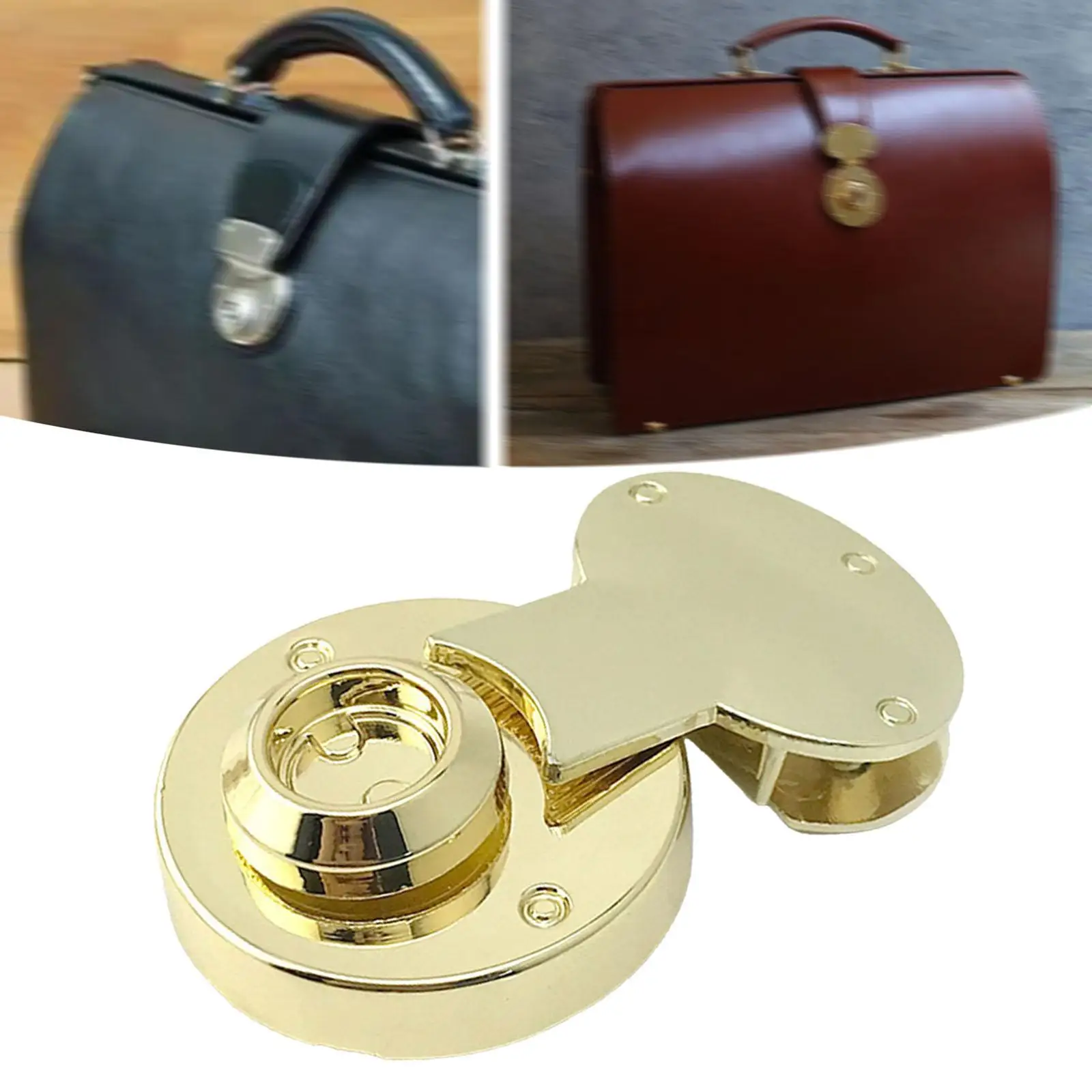 

Handbag Lock Clasp Handbags Hardware Solid Brass Durable Decorative Clasps Closure DIY Sturdy Lock Snap Buckle Purse Closure