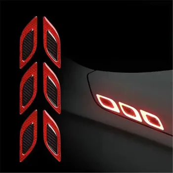 6 pezzi/set adesivi riflettenti per auto adesivo di avvertimento di sicurezza antigraffio per accessori decorativi esterni per motori auto per camion