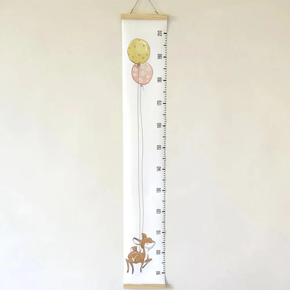 Wooden Canvas Wall Growth Charts Baby Hanging Decorative Chart Height Measure Ruler Removable Wall Sticker for Kids Child Room