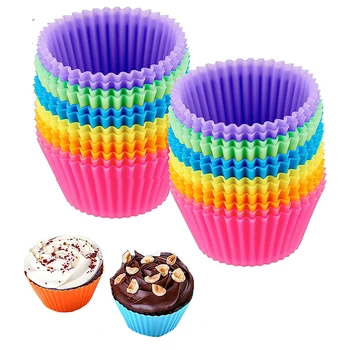 3/6/12pcs Silicone Cake Mold Round Shaped Muffin Cupcake Baking Molds Kitchen Cooking Bakeware Maker DIY Cake Decorating Tools 1