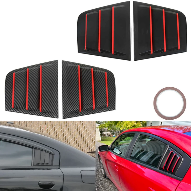 For Dodge Charger 2011 ~ 2021 Car Accessories Side Window Louvers Air Vent Scoop Shades Cover Blinds Decooration ABS Stickers