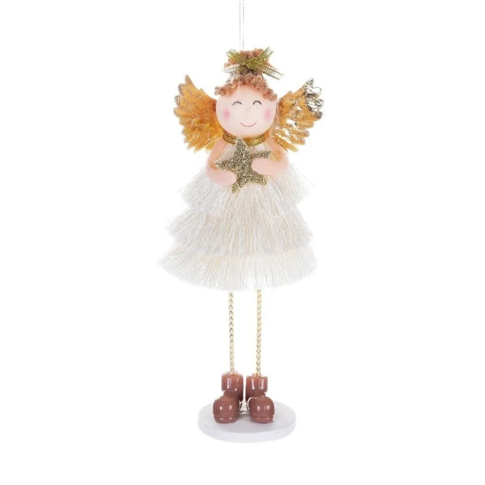 Christmas Angel Girl Figurine Wooden Decorative Ornament