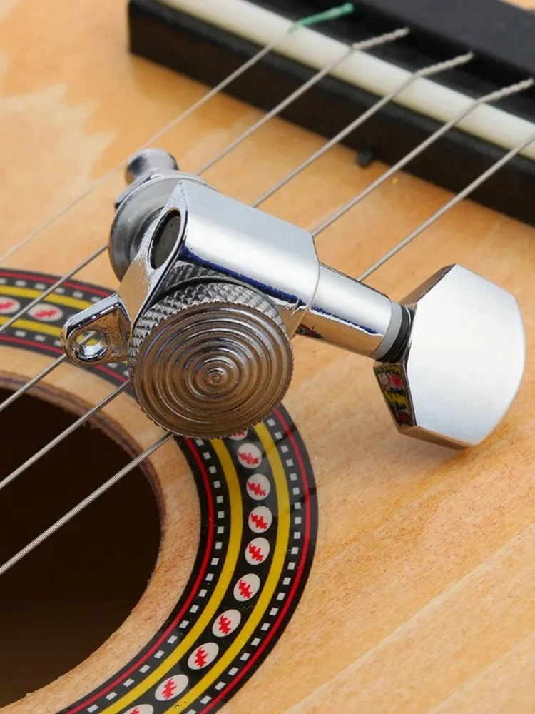 6 Stück Stimmwirbel für Rechtshänder für Gitarre (Splitter) | 1:18 Übersetzungsverhältnis | Universell für Elektro- und Akustikgitarren – Detail 4