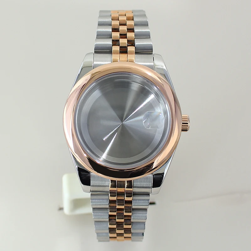 High-Quality 36mm/39mm Steel Watch Case with Sapphire Glass Bracelet