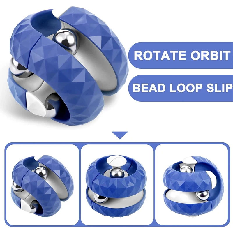 Unique Orbit Ball Fidget Spinning Toy Novelty Beads Track Infinity Cube Creative Anxiety ADHD Stress Relief Gifts Kids Adults