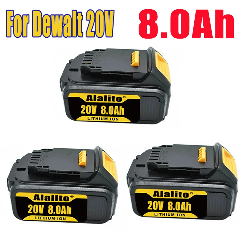 

20V Original ForDewalt Lithium Battery 8000mAh Rechargeable Battery DCB200 Power Tool With Charger DCB120 DCB182