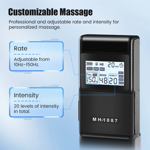 4 output channels Electric EMS Muscle Stimulator 48 modes Tens Acupuncture Pulse Massager for Neck Back Body Relaxing Treatments 3