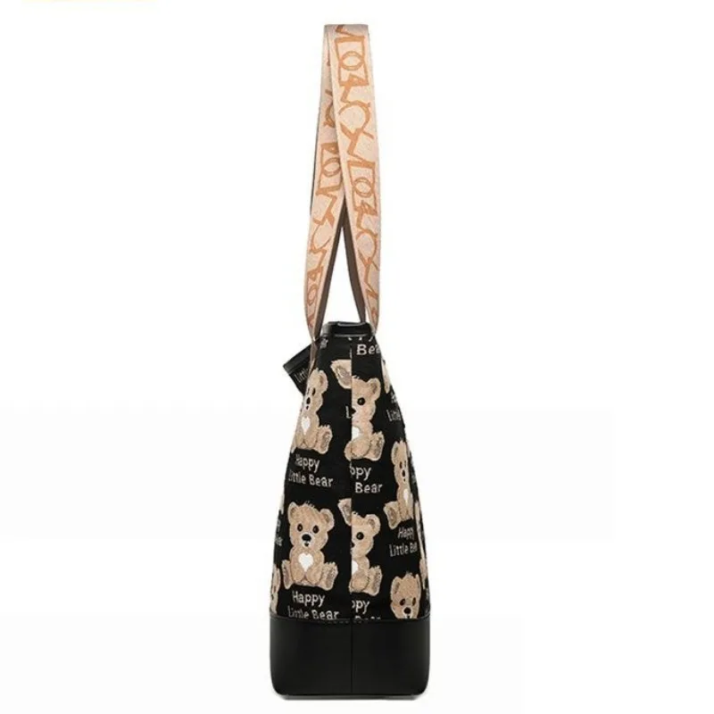 Рисунок 3 - Новинка 2024, Женская Холщовая Сумка с принтом медведя
