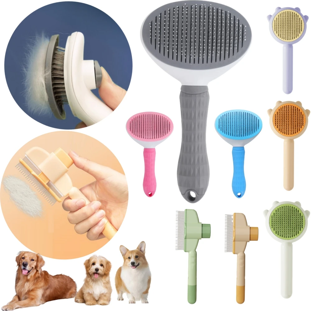 Pet Hair Remove Comb Self-cleaning Cat Slicker Brush Pet Waste Hair Comb For Cats Grooming Brushes Dog Combs Cat Accessories Pet Hair Remove Comb Self-cleaning Cat Slicker Brush Pet Waste Hair Comb For Cats Grooming Brushes Dog Combs Cat Accessories