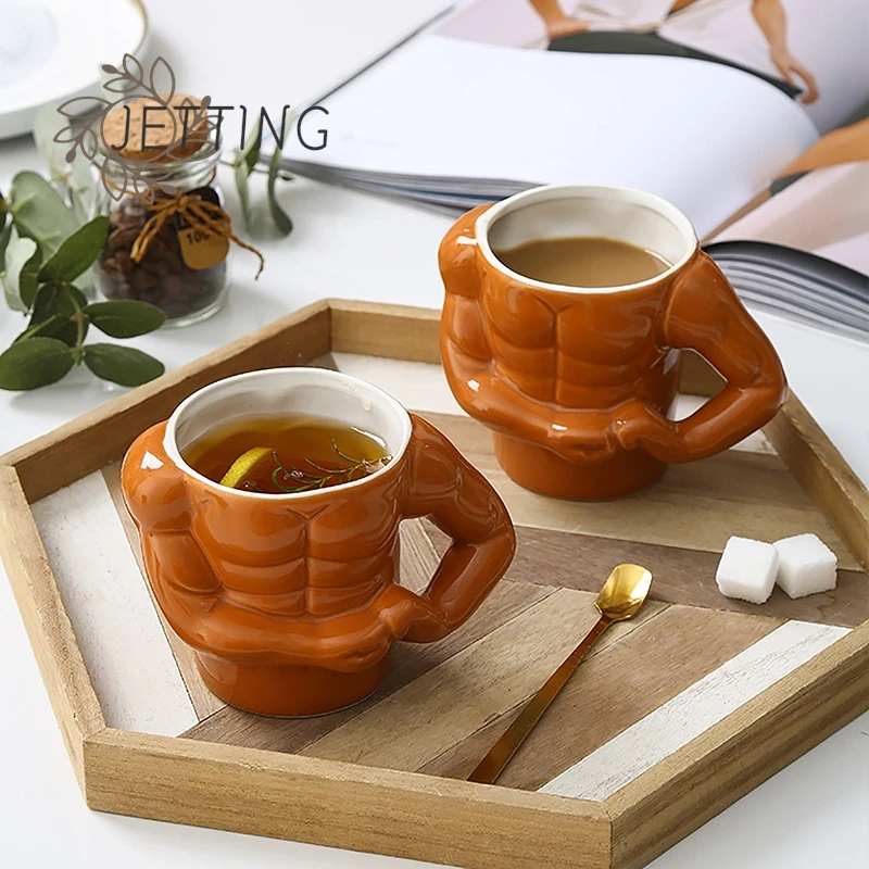 

3D Ceramic Mug Muscle Mug Coffee Mug Milk Mug Man Gym Trainer Office Household Creative Funny Water Cup New Year Birthday Gift