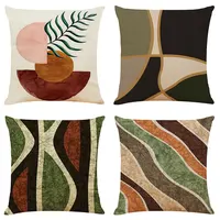 New Abstract Geometry Modern Art Pillows Case Linen 30X30/45X45/50X50CM Print Cushions Case Sofa Couch Chairs Decorative Pillows 2