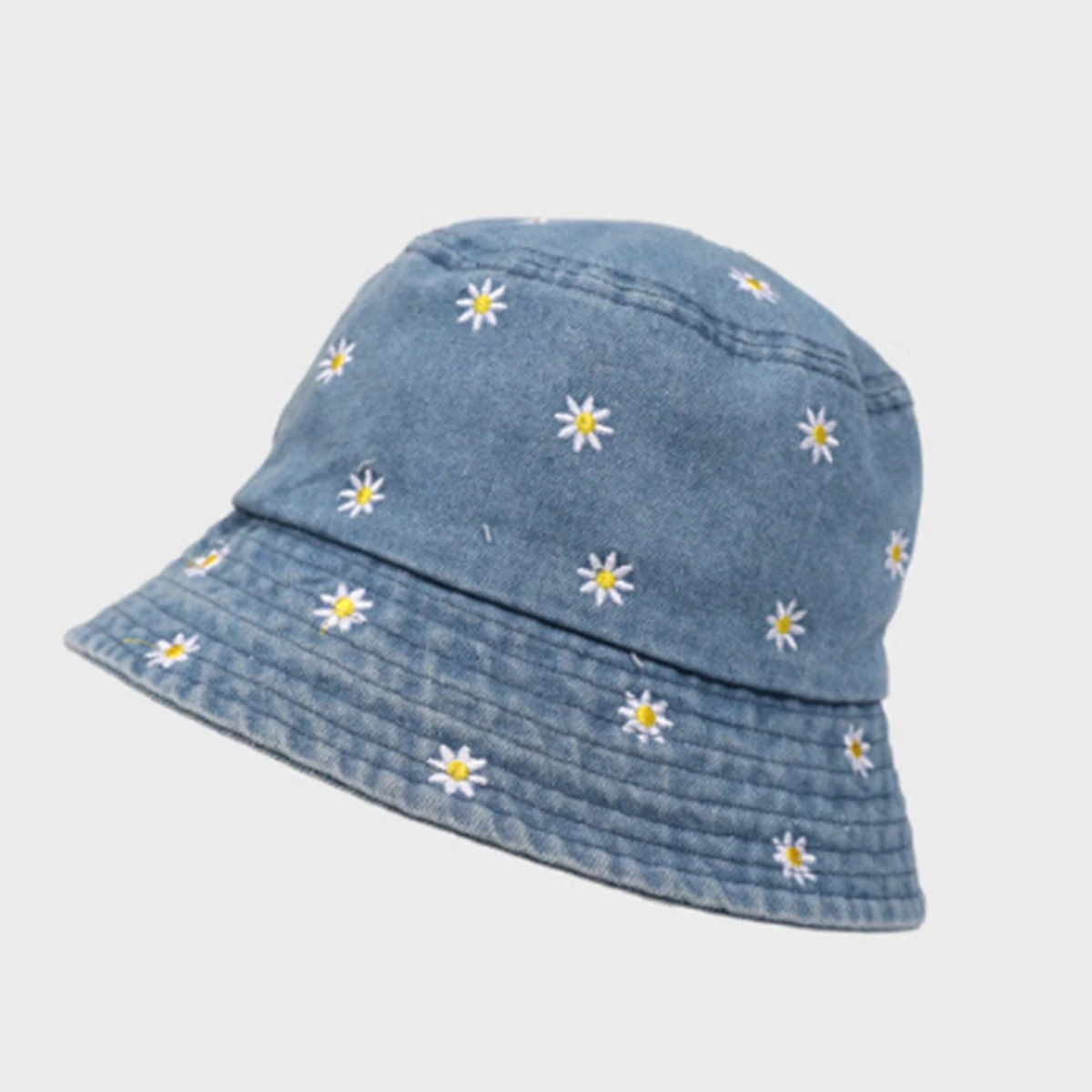 Outdoor Fisherman Hat for Women 2025 New Summer Large Head Circumference Sun Hat with Sun Protection and Uv Protection, Embroidered with Small Flowers for Autumn