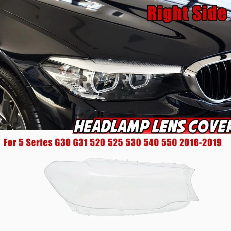

Right Side For BMW 5 Series G30 G31 520 525 530 540 550 2016-2019 Car Headlight Lens Cover Head Light Lampshade Shell