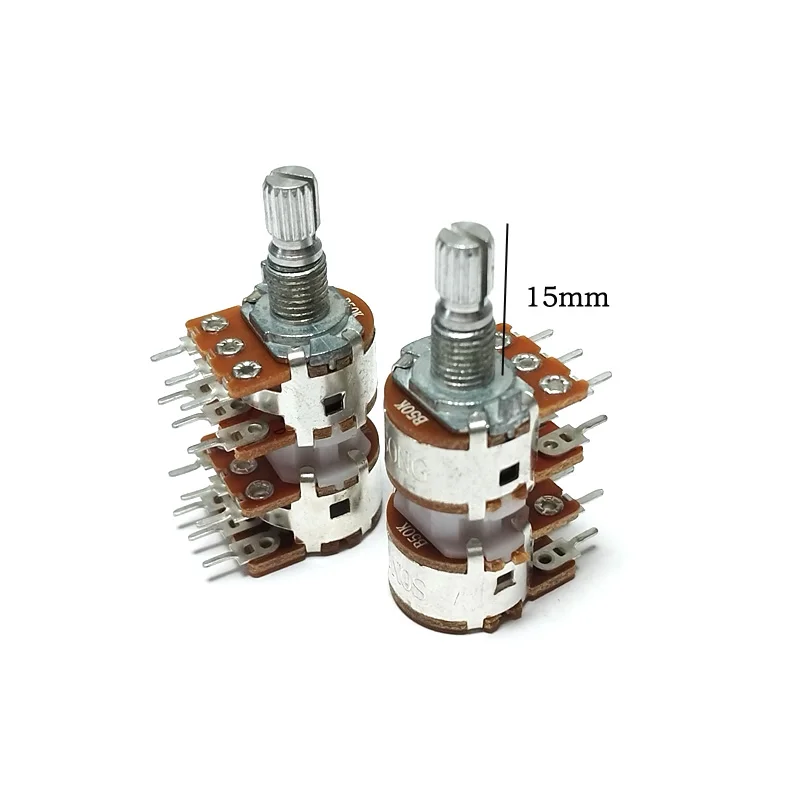1PCS High quality RK163 Flower axis 15mm 12PIN B50KX4 Audio 4 Channels Volume Potentiometer WH148 B50K