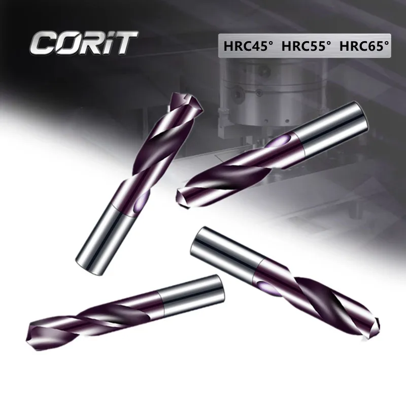 CORIT Tungsten Carbide Drill Bit 1mm - 20mm HRC45° HRC55° HRC65° CNC Lathe Drilling Tools Twist Drill Bit Metalworking Bits