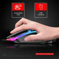 Rainbow Backlit Wired Keyboard and Mouse,Floating Keycap Strong, Wear-resistant,  Comfortable Feel Keyboard for Business Office - Image 4