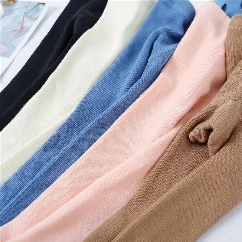 서스펜더 팬티스타킹 용수철 가을 여아 남아, 귀여운 단색 하이 웨이스트 붕대, 전체 통기성 레깅스