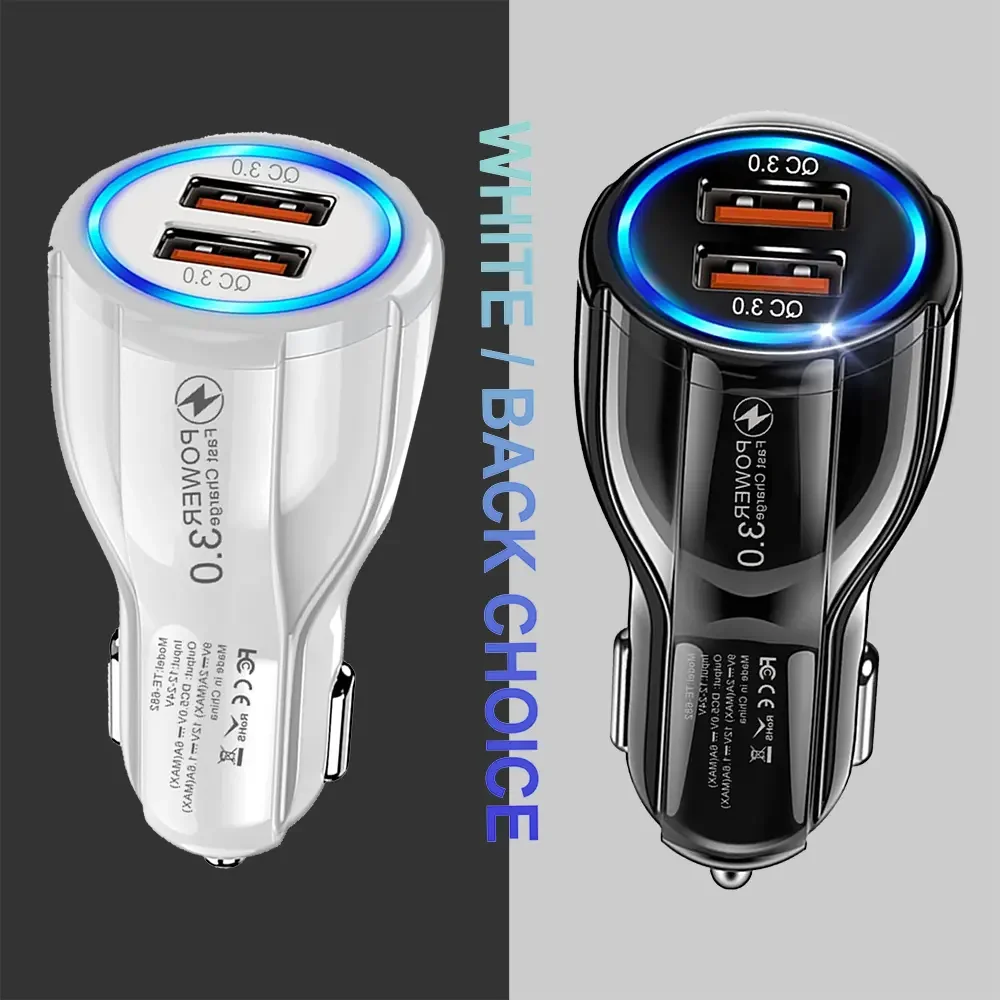 Eonline Car Charger Dual USB Fast Charging QC3.0 Phone 36W 3.1A Charger Adapter For Xiaomi Redmi Huawei Samsung