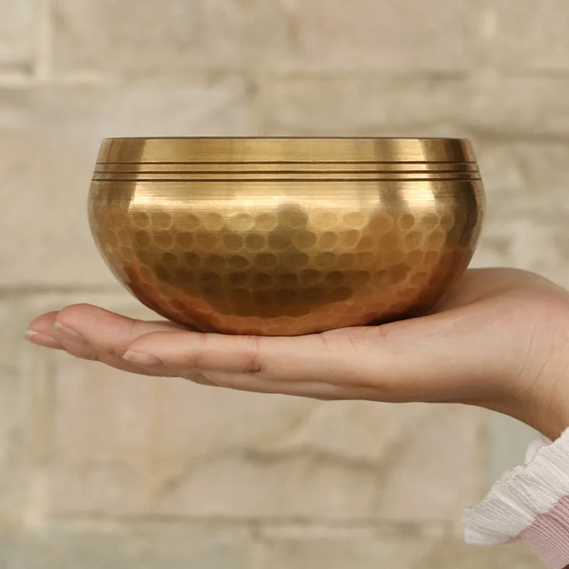 Nepal handmade Tibet Buddha sound bowl Yoga Meditation Chanting Bowl Brass Chime Handicraft music therapy Tibetan Singing Bowl 5