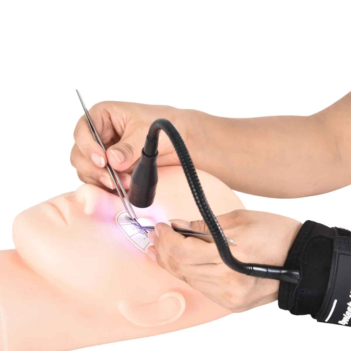 

2023 New UV Eyelash Glue Quick Drying Lamp Beauty Nail and Eyelash Quick Cure Machine Portable Wrist UV Cure Lamp