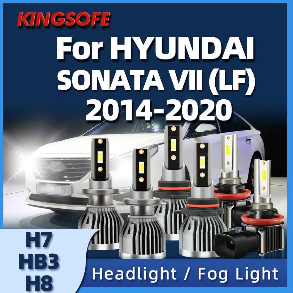 

KINGSOFE LED Car Headlight Bulb 40000LM H7 HB3 H8 Auto Fog Light 6000K For Sonata VII Hyundai 2014 2015 2016 2017 2018 2019 2020