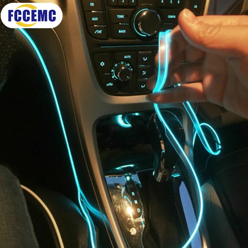 AMBIENT LIGHT CAR INTERIOR AMBIENT LIGHT 3M CAR INTERIOR ACCESSORIES ATMOSPHERE LAMP EL COLD LIGHT LINE WIRING DRIVEN DIY DECOR DASHBOARD CONSOLE AUTO COLD LIGHTS