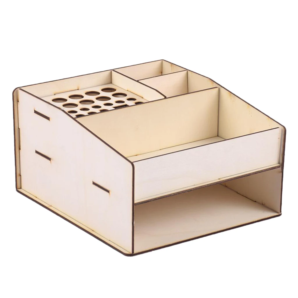 나무 페인트 안료 병 랙 스탠드 도구 랙 DIY 아트 페인팅 도구 모델 조립 키트에 대한 고무 스탬프 스토리지 선반 홀더
