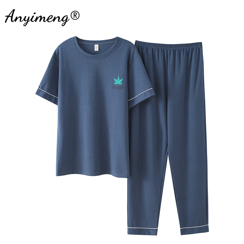 New Fashion Summer Men's Sleepwear Soft Cotton Pajama Sets for Gentleman Round Collar Camera Printing Young Men Leisure Homewear mens pajama shorts set Pajama Sets