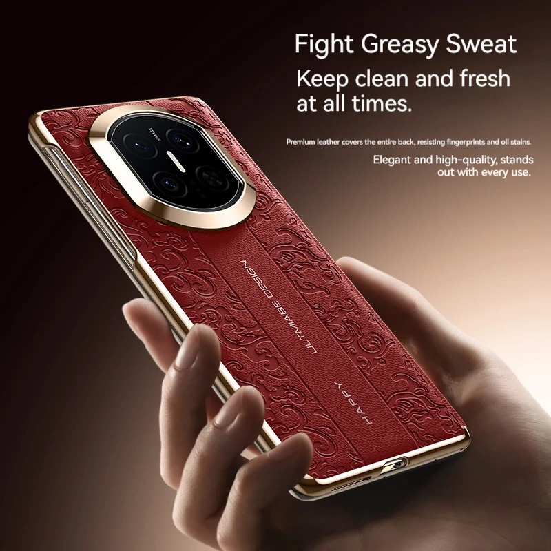 Luxury 3D Embossed Leather & Electroplated Protective Phone Case