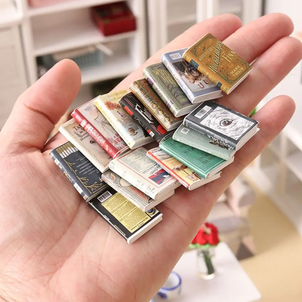 1:12 Scale Doll Toy Supplies DIY Pretend Play Dollhouse Books Miniature Books Simulation English Book Dollhouse Decoration 50pcs blank writable craft paper kit rectangle hanging cards label tag jewelry package gift box decoration supplies wholesale