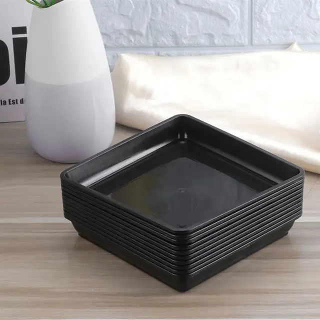1 Db Négyzet Alakú Virág Edény Műanyag Erkély Edények Bonsai Tál Óvoda Zamatos Medence Ültetvény Utánozás 18 Otthoni Kert - Image 2