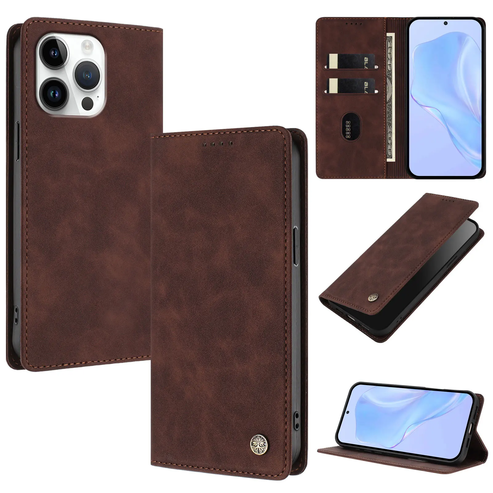 Acheter Étui de téléphone de luxe en cuir multifonction avec porte-cartes pour Oukitel C31 5G C25 C23 C22 C21, portefeuille antichoc à rabat pour Oukitel WP19 WP18 WP16