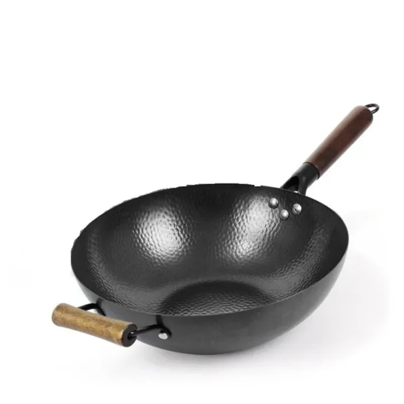 

Kitchen Non-Stick Thick Large-Capacity Wok 32/34cm Non-Stick Uncoated Gas/Induction Cooker Pan Household Casting Wok