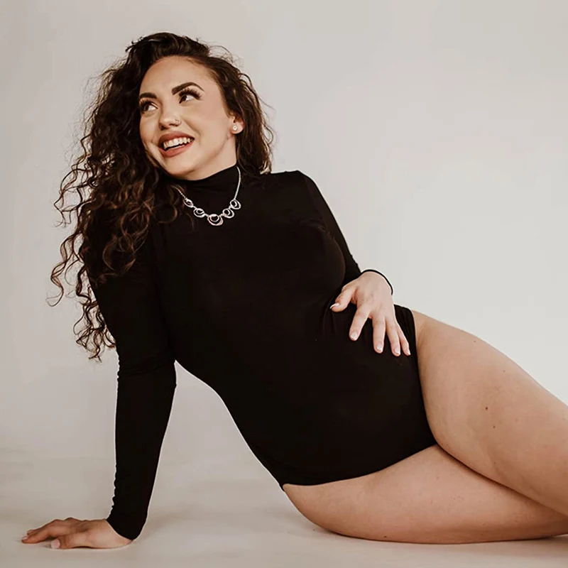 Maternity Bodysuit Pregnant Long Sleeve Stretchy Sexy Tight Bodycon Women's Photography Clothing Large Size - 4