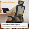 Ergonomic Office Desk Chair High Back Computer Gaming Mesh Chair with Comfy Task Adjustable Arms Lumbar Support Headrest 4