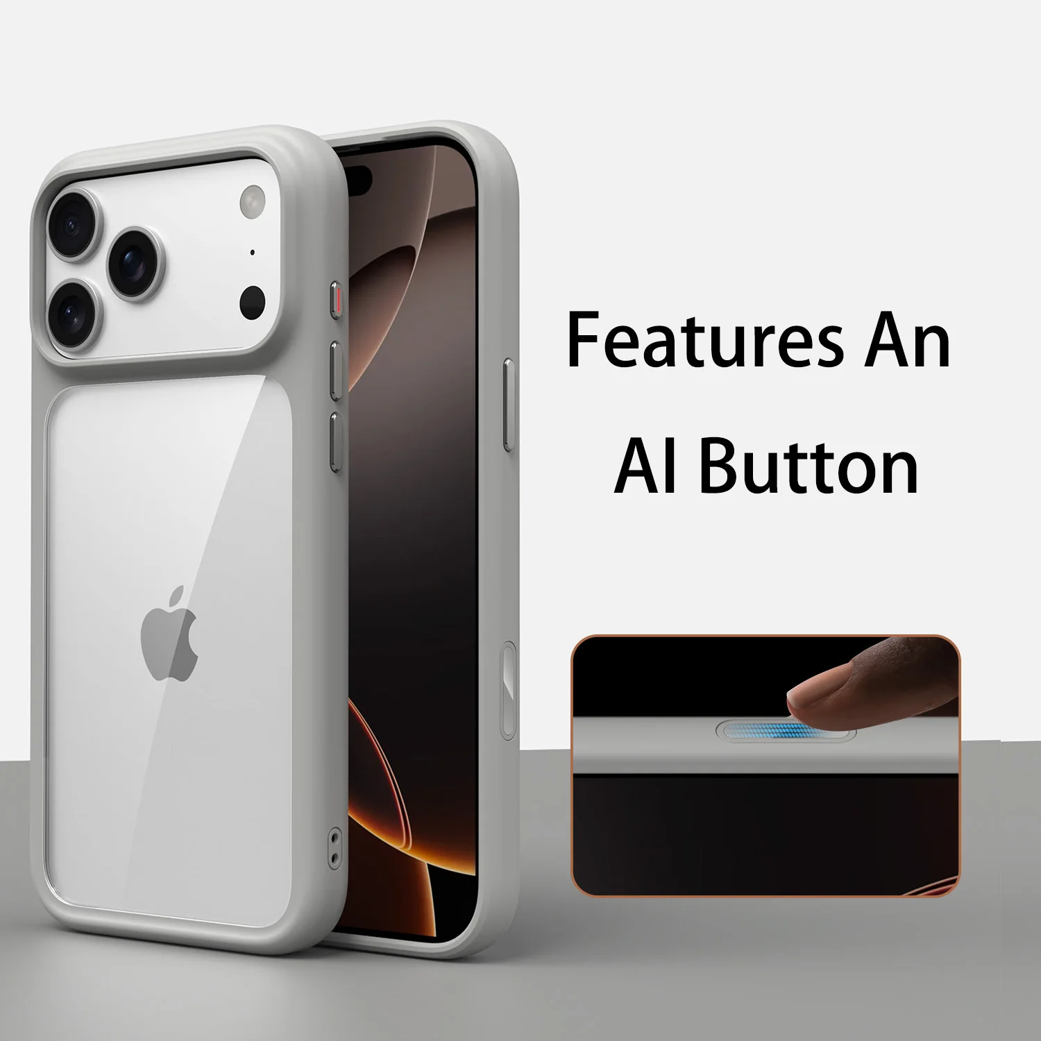 Luxury Orange Matte Transparent Magsafe Phone Case with Metal Buttons and Skin-Feel Shockproof Protection