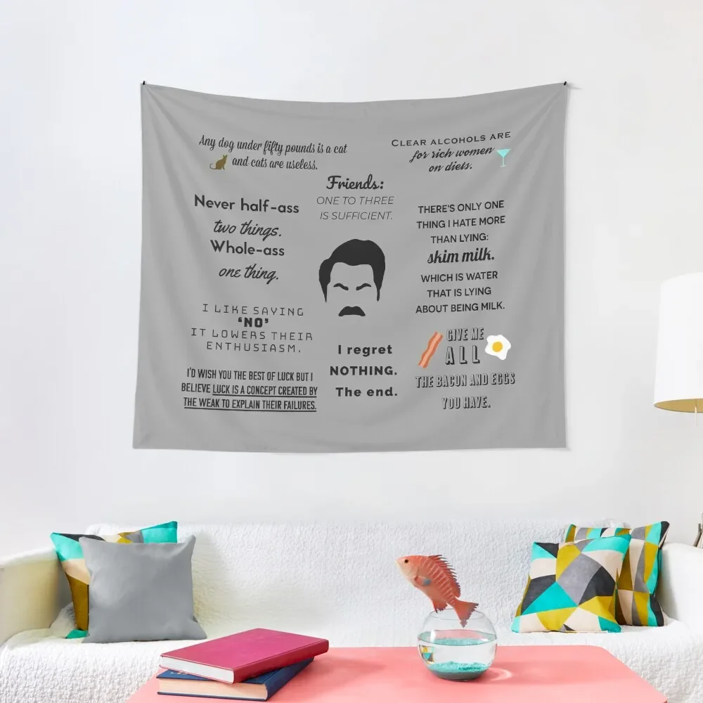 

Ron Swanson - Quotes Tapestry Aesthetic Decoration Carpet On The Wall Wall Decor Hanging Bathroom Decor Tapestry