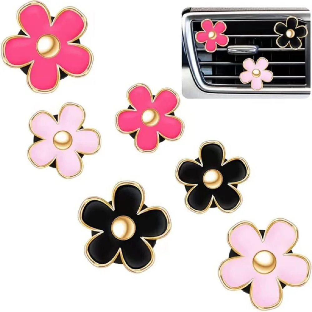 4pcs Flower Air Vent Clip Car Air Freshener Perfume Clip Cute