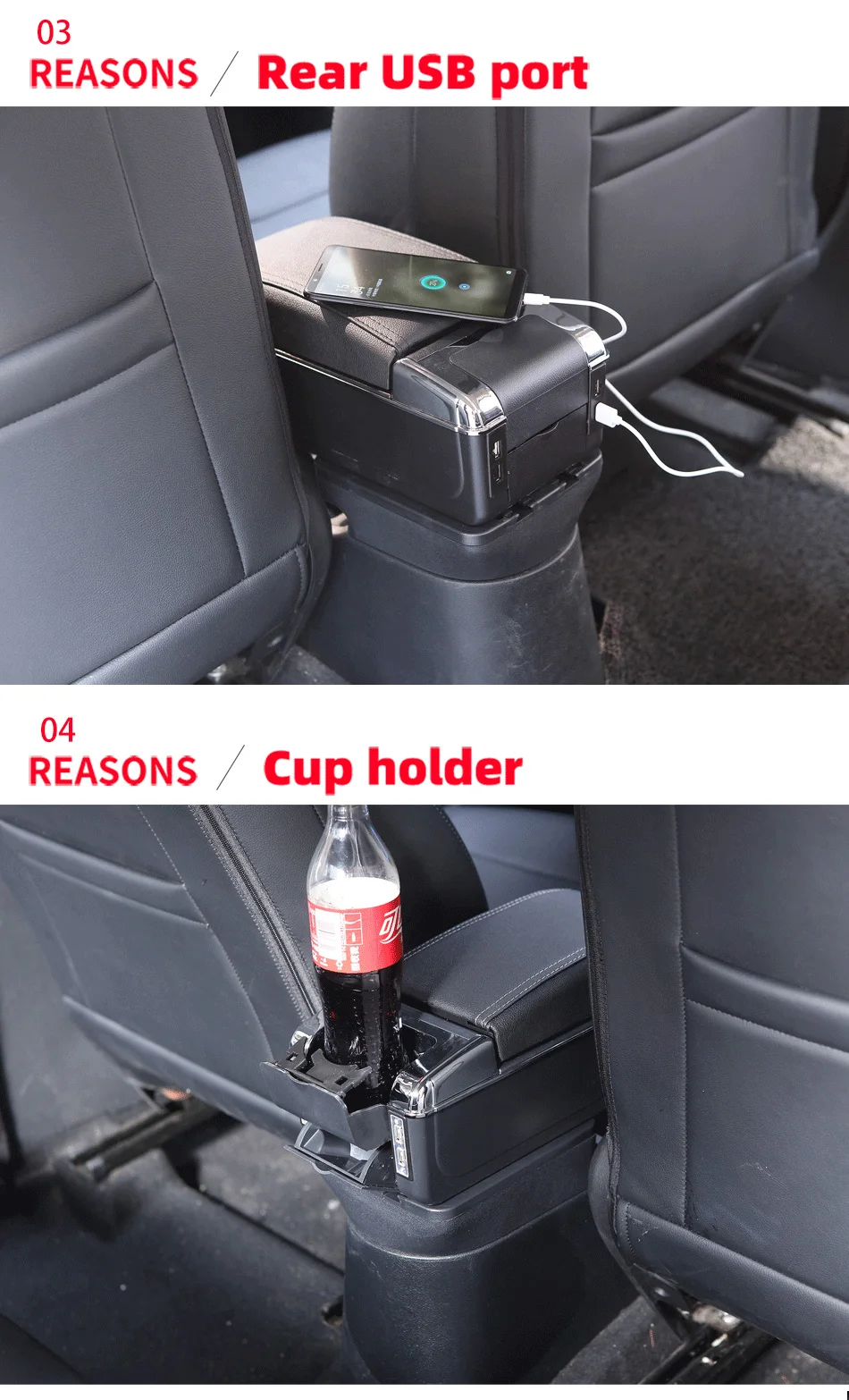 Für Peugeot 208 Armlehnenbox 2012–2018, Auto-Aufbewahrungsbox, Armlehnen-Autozubehör, Nachrüstteile, Innendetails, großer Raum-Aschenbecher – Detail 17