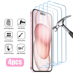 Premium Tempered Glass Screen Protector (4 - Pack) - 4PCS Tempered Glass (For iPhone 15 Plus)